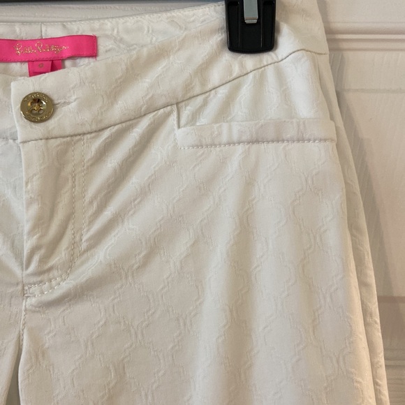 Lilly Pulitzer Women’s Pants size 0 excellent condition color white inseam 28” - Picture 3 of 12